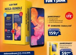 Aldi Talk: “Mega Bundle” mit Allnet- & LTE-Flat & Galaxy A10 für 159 Euro