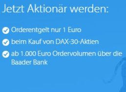 DKB: Ein Euro Ordergebühr für DAX-Aktien in dieser Woche