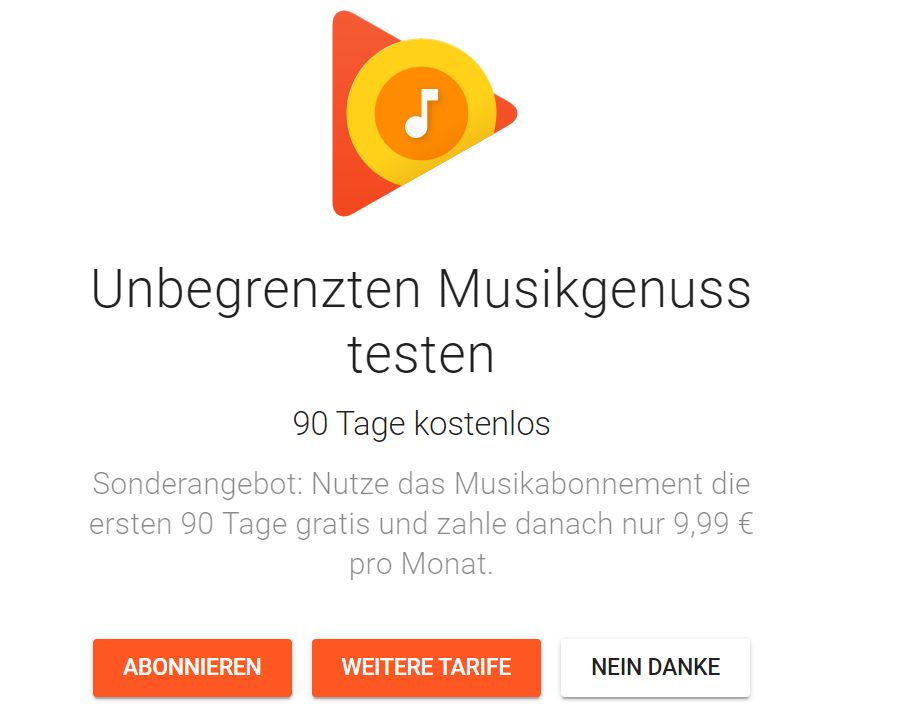 Gratis: Drei Monate "Google Play Music" zum Nulltarif