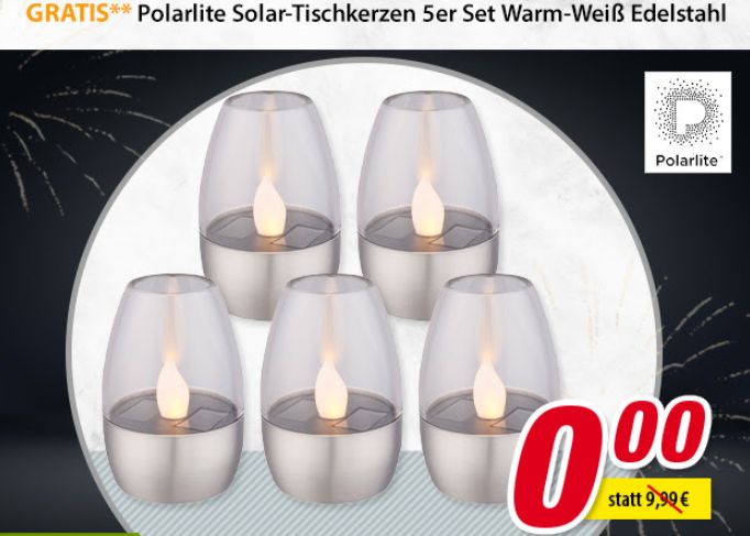 Gratis: Solar-Tischkerzen-Set bei Völkner ab 40 Euro Warenwert geschenkt