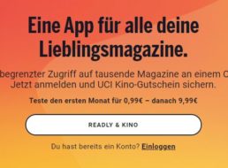 Gratis: Kino-Gutschein über 10 Euro zur Readly-Flat für 99 Cent