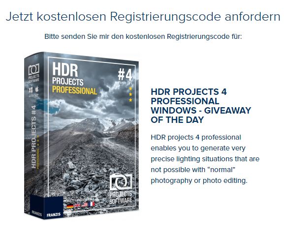 Gratis: "HDR Projects 4 Professional" für 0 statt 143 Euro