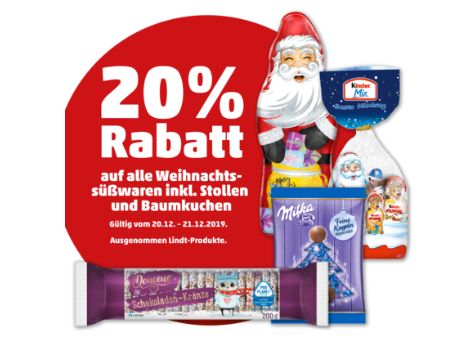 Penny: Weihnachts-Süßwaren für zwei Tage mit 20 Prozent Rabatt