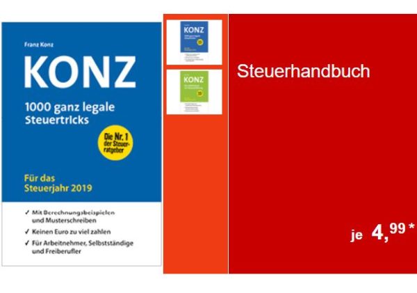 Aldi-Süd: "1000 ganze legale Steuertricks" von Konz für 4,99 Euro