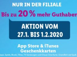 Lidl: 10-20 Prozent mehr Guthaben auf iTunes-Karten