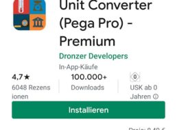 Gratis: App “Unit Converter (Pega Pro) – Premium” für 0 statt 8,49 Euro