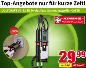 Völkner: Spannungsprüfer von Voltcraft für 29,99 Euro frei Haus
