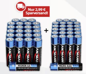 Völkner: Ansmann Batterie-Set mit 48 Batterien für 10,97 Euro frei Haus