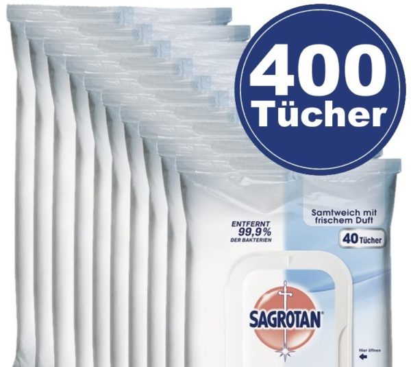 Sagrotan: Zehnerpack "Desinfektionstücher 2in1" für 14,99 Euro frei Haus