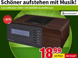Völkner: DAB+-Radio “SoundMaster UR180DBR” für 18,99 Euro frei Haus