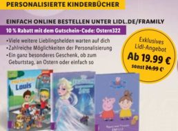 Lidl: Personalisierte Kinderbücher mit zehn Prozent Extra-Rabatt