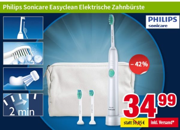 Völkner: Ultraschallzahnbürste Sonicare Easyclean HX6511/33 für 34,99 Euro