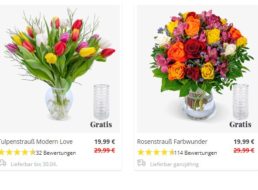 Weltfrauentag: Rosenstrauß mit Vase für 24,98 Euro frei Haus