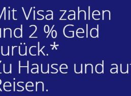 Visa: 2 Prozent Cashback bis zum 15. April 2020