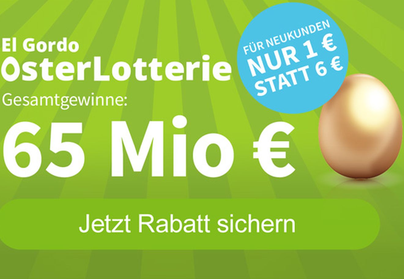 El Gordo: Oster-Lotterie mit Gewinnchance von 1:3 zum Preis von einem Euro