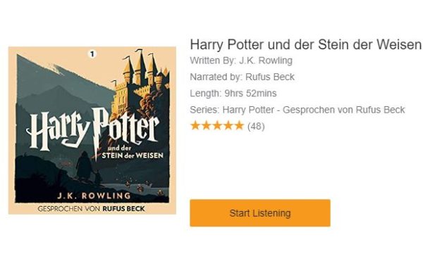Gratis: "Harry Potter" als zehn Stunden Hörbuch bei Audible im Stream