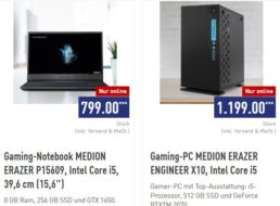 Aldi: Gaming-PCs und -Notebooks für 799 bis 2599 Euro