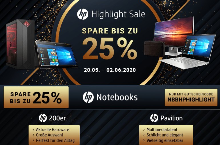 NBB: HP-Sale mit Rabatt von bis zu 25 Prozent