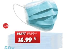 Knaller: 50er-Packung Atemschutzmasken für 16,99 Euro frei Haus