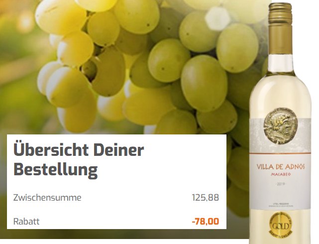 Exklusiv: 12er-Paket goldprämierter Weißwein für 47,88 Euro