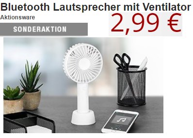 Druckerzubehoer: Bluetooth-Lautsprecher mit Ventilator für 2,99 Euro