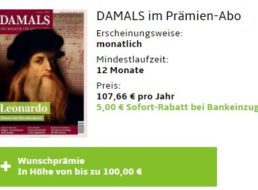 Damals: Jahresabo für 102,66 Euro mit Gutschein über 100 Euro