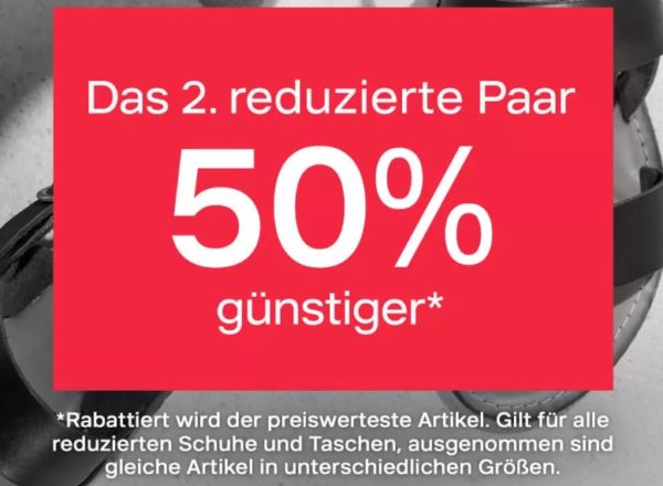 Deichmann: Zweites Paar reduzierte Schuhe zum halben Preis