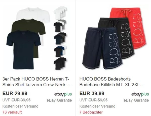 Hugo Boss: Sale bei Ebay mit über 1500 Artikeln ab 6,95 Euro