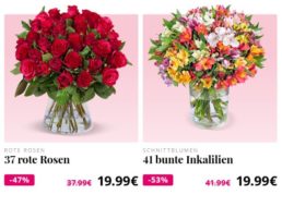 Blumeideal: 37 rote Rosen für 24,98 Euro mit Versand