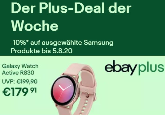 Samsung: 10 Prozent Rabatt für Kunden von Ebay Plus