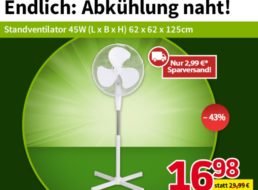 Völkner: Standventilator für 19,97 Euro mit Versand