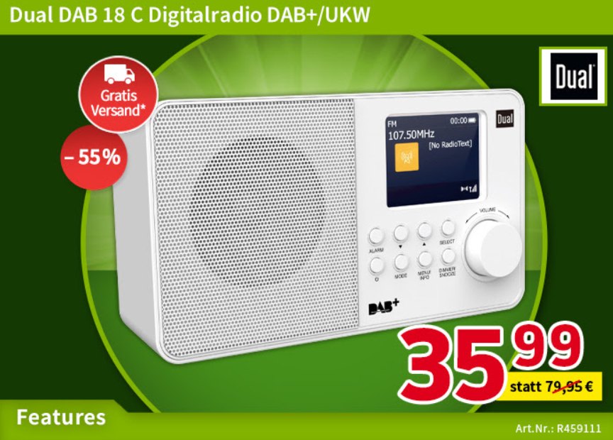 Völkner: DAB-Radio mit Farbdisplay für 35,99 Euro frei Haus