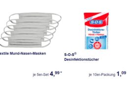 Aldi-Süd: Desinfektionsspray und textile Mund-Nasen-Masken im Angebot