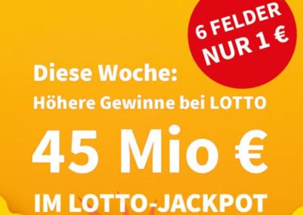 Lotto: 6 Felder für 1 Euro und erhöhter Jackpot