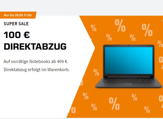 Saturn: 100 Euro Notebook-Rabatt auf ausgewählte Modelle ab 486,42 Euro