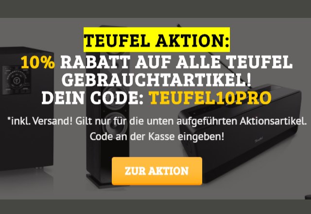 Teufel: B-Ware beim Dealclub nochmals zehn Prozent günstiger