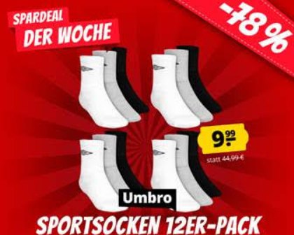 Sportspar: 12er-Pack Umbro-Socken für 9,99 Euro plus Versand