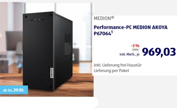 Aldi-PC: Medion Akoya P67064 mit TByte-SSD für 969,03 Euro