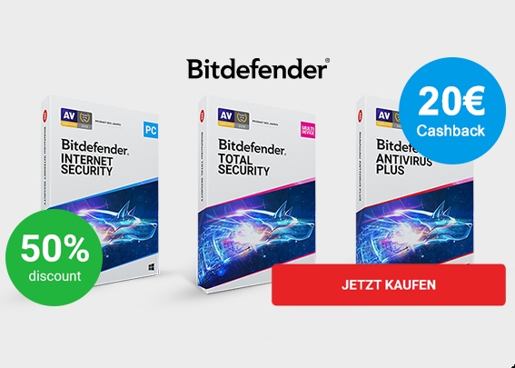 Gratis: Bitdefender Antivirus Plus effektiv kostenlos dank Cashback