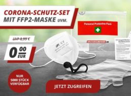 Druckerzubehoer.de: Corona-Schutz-Set mit FFP2-Maske und Hygienehaken