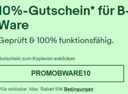 Ebay: 10 Prozent Rabatt auf B-Ware für wenige Tage