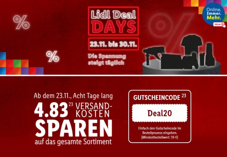 Lidl DealDays mit GratisVersand ab 59 Euro Warenwert Discountfan.de