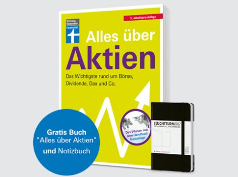 Gratis: Buch "Alles über Aktien" zum Probeabo der Finanztest für 30 Euro