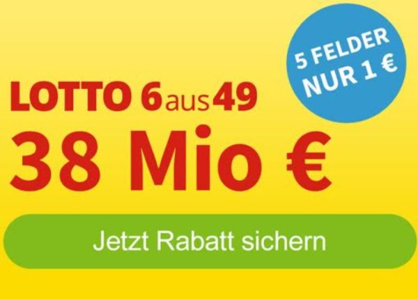 Lotto: Jackpot bei 38 Millionen, fünf Felder ab einem Euro