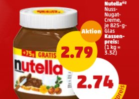Penny: Nutella zum Aktionspreis mit Option auf Zehnfach Payback-Punkte