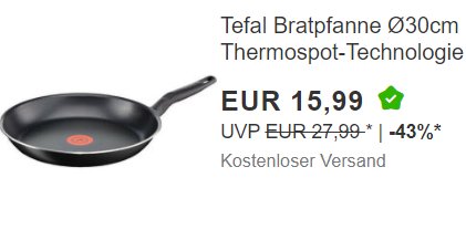 Ebay: Tefal-Pfanne mit Thermo-Spot für 15,99 Euro frei Haus