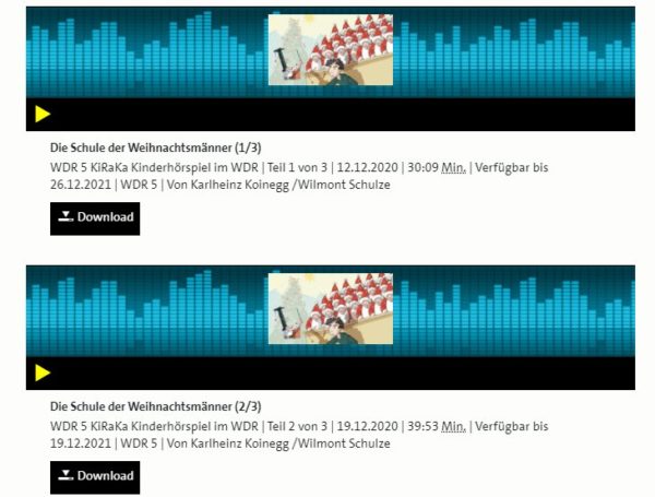 Gratis: Hörspiel "Die Schule der Weihnachtsmänner" zum Download
