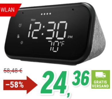 NBB: Lenovo Smart Clock Essential für 24,36 Euro frei Haus