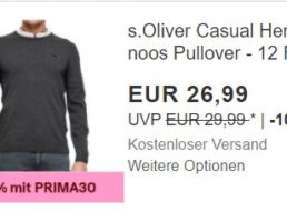 s.Oliver: Pullover für 18,89 Euro frei Haus dank Gutschein