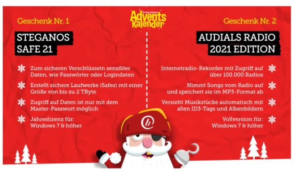 Gratis: "Steganos Safe 21" im Heise-Adventskalender zum Nulltarif